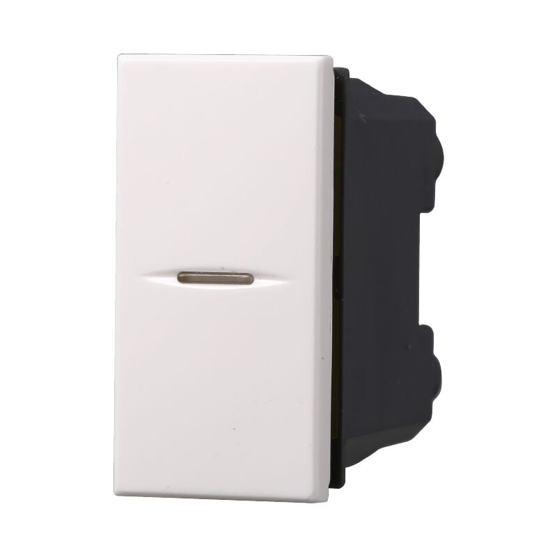 foto del prodotto modulo pulsante, serie moon, bianco, compatibile con serie bticino axolute ettroit ab0601