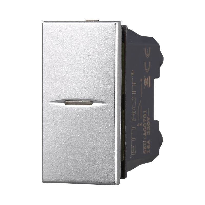 foto del prodotto modulo pulsante, serie moon, grigio, compatibile con serie bticino axolute ettroit ag0601