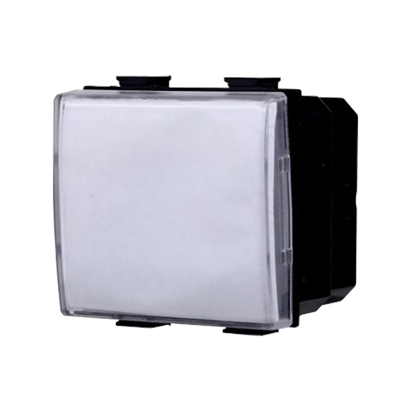 foto del prodotto modulo pulsante serie solar con portanome, bianco, compatibile con serie bticino matix ettroit mt1901