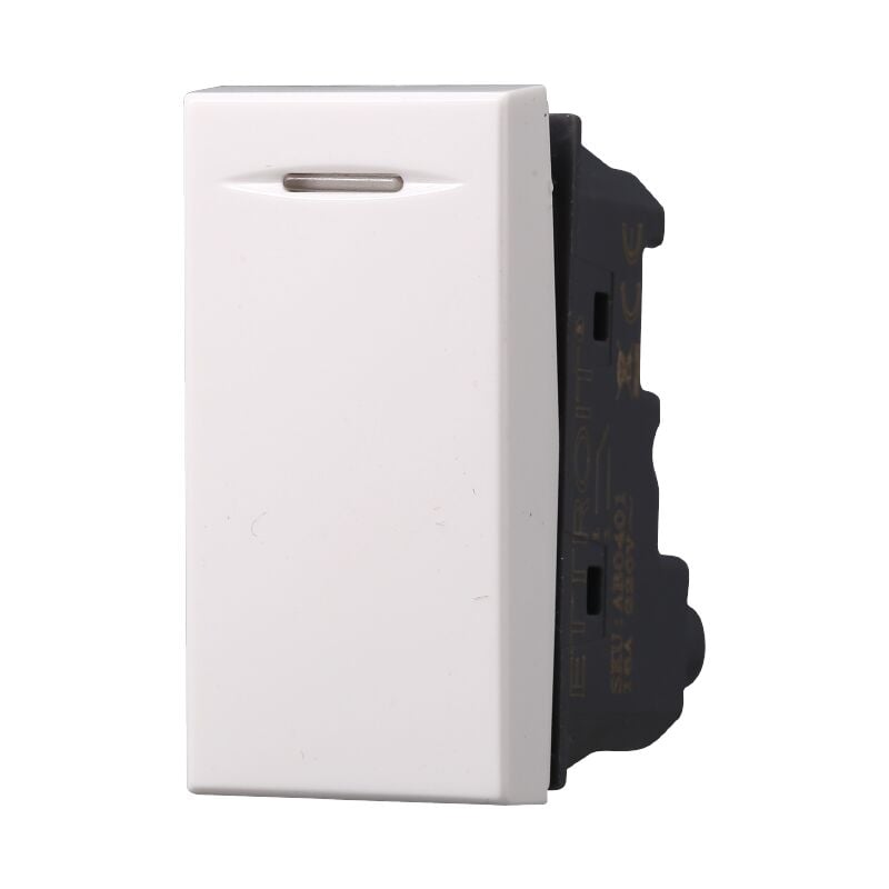 foto del prodotto modulo pulsante unipolare 1p 10a 250v bianco compatibile bticino serie axolute ettroit