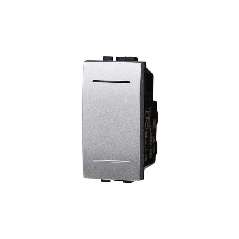 foto del prodotto modulo pulsante unipolare 1p 10a 250v silver compatibile bticino serie living ettroit