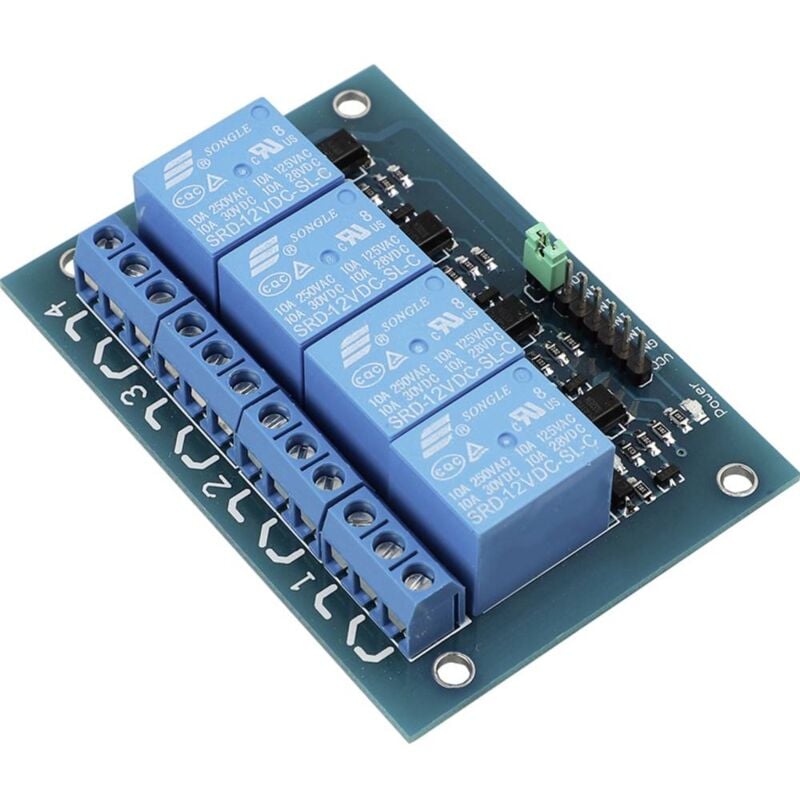 foto del prodotto modulo relè 4 vie capacità di carico del contatto 12v 250v