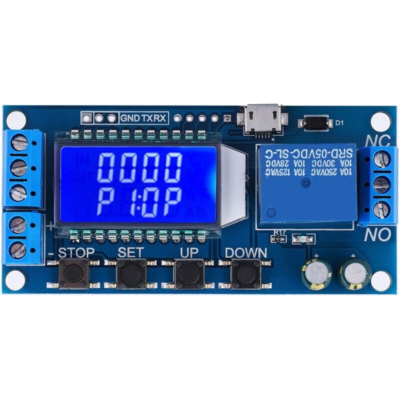 foto del prodotto modulo rel , modulo rel di ritardo, modulo timer di ciclo di ritardo 5 v 12 v 24 v, da 0,01 s a 9999 min con display lcd