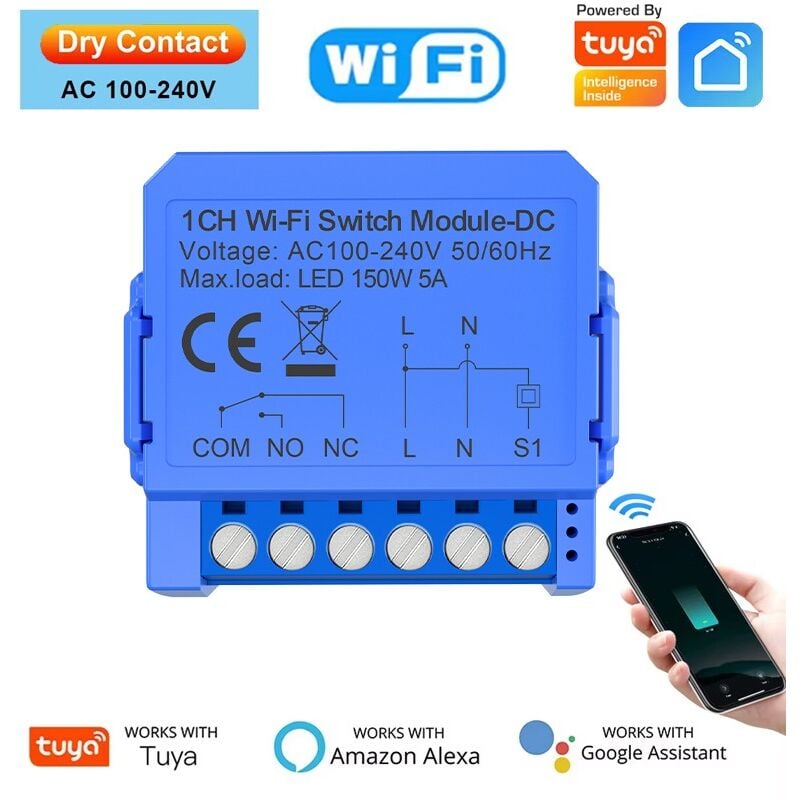 foto del prodotto modulo rel smart wi fi a contatto pulito tuya