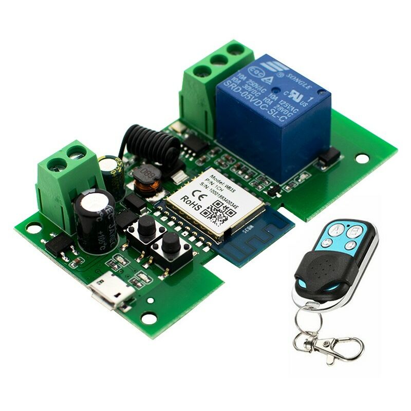 foto del prodotto modulo rel smart wifi con telecomando rf433 1 tuya
