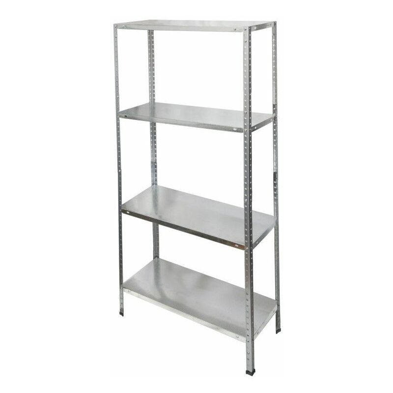 foto del prodotto modulo scaffalatura zincata con 4 ripiani 150x75x30 cm.
