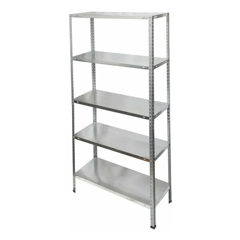 foto del prodotto modulo scaffalatura zincata con 5 ripiani 150x75x30 cm.