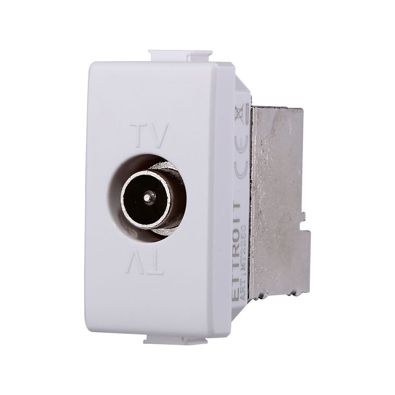 foto del prodotto modulo spina per antenna tv 9,5 mm, serie solar, bianco, compatibile con serie bticino matix ettroit mt2250