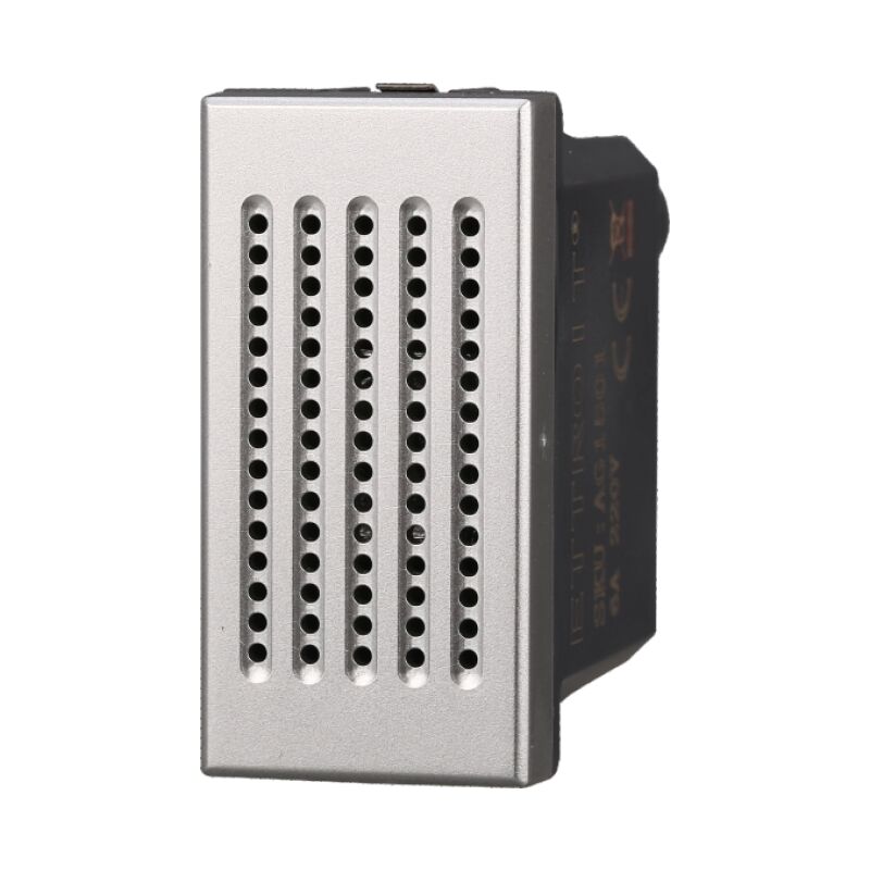 foto del prodotto modulo suoneria ronzatore 1p 6a 220v silver compatibile bticino serie axolute ettroit