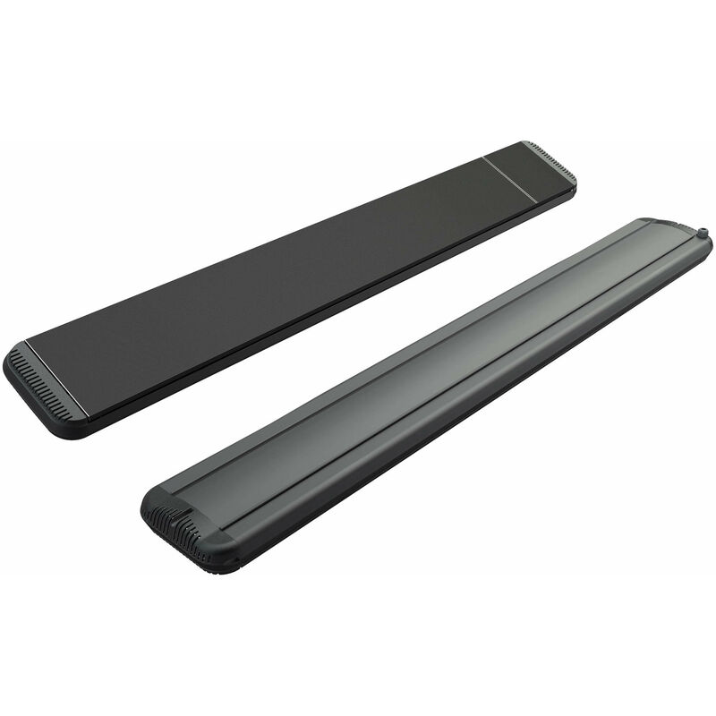 foto del prodotto moel stufa elettrica ad infrarossi 126x20,1x5,8 cm da soffitto 1500w in alluminio dimmerabile hot top nera