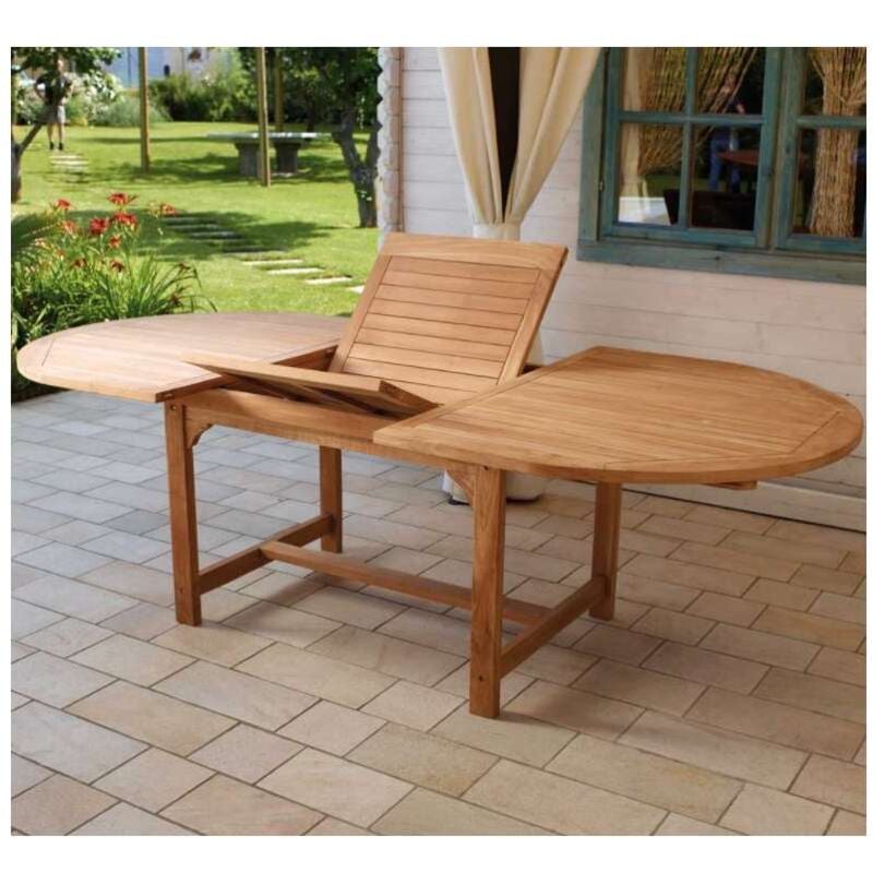 foto del prodotto moia tavolo alicudi in teak ovale allungabile 180x240 cm