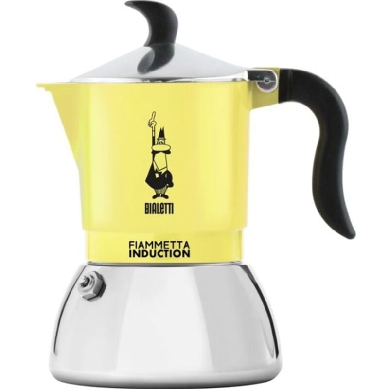 foto del prodotto moka caffettiera fiammetta induction 2 tazze induzione gialla bialetti