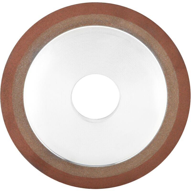 foto del prodotto mola abrasiva diamantata con legante in resina da 125 mm di diametro esterno e 32 mm di diametro interno, mola abrasiva per affilatura diamantata,