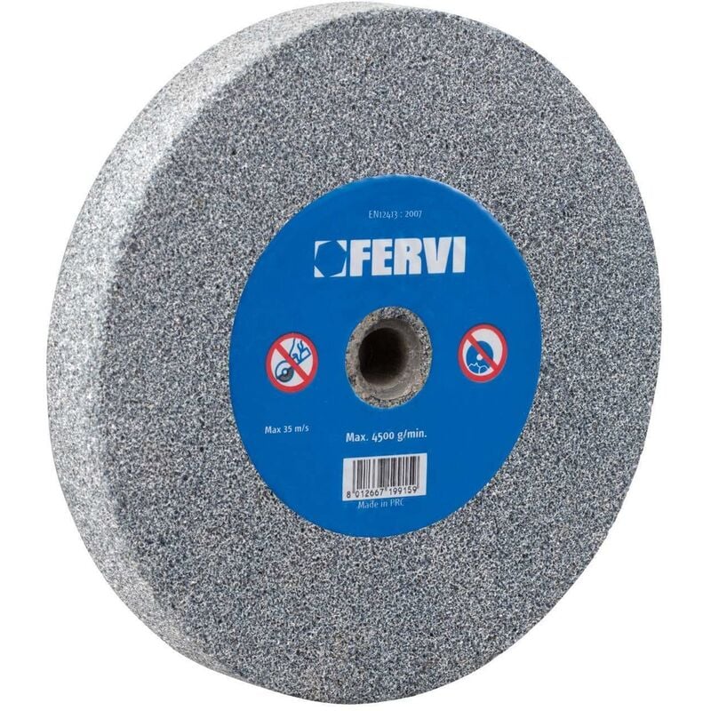 foto del prodotto mola abrasiva grana 80 corindone x smerigliatrice 200x20x32 mm fervi mg02 80