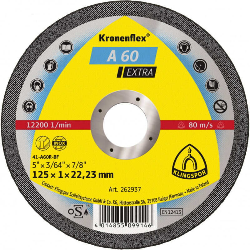 foto del prodotto mola da taglio a60 125x1,0mm extra klingspor
