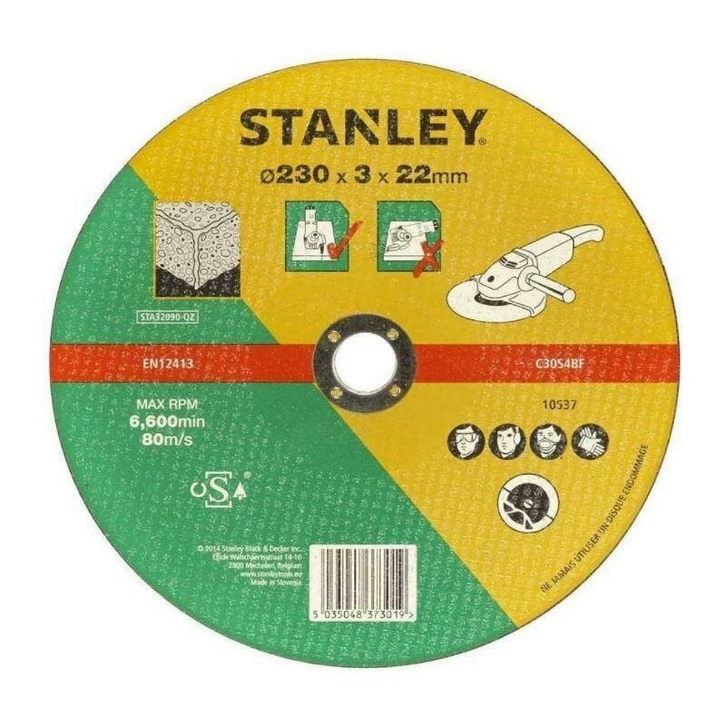 foto del prodotto mola da taglio per pietra e metalli 230x3.4 sta32090 qz stanley