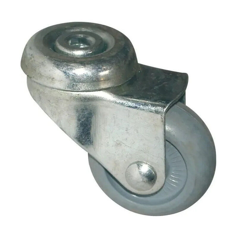 foto del prodotto mola diametro 32 mm, con occhiello, in gomma grigia. grigia