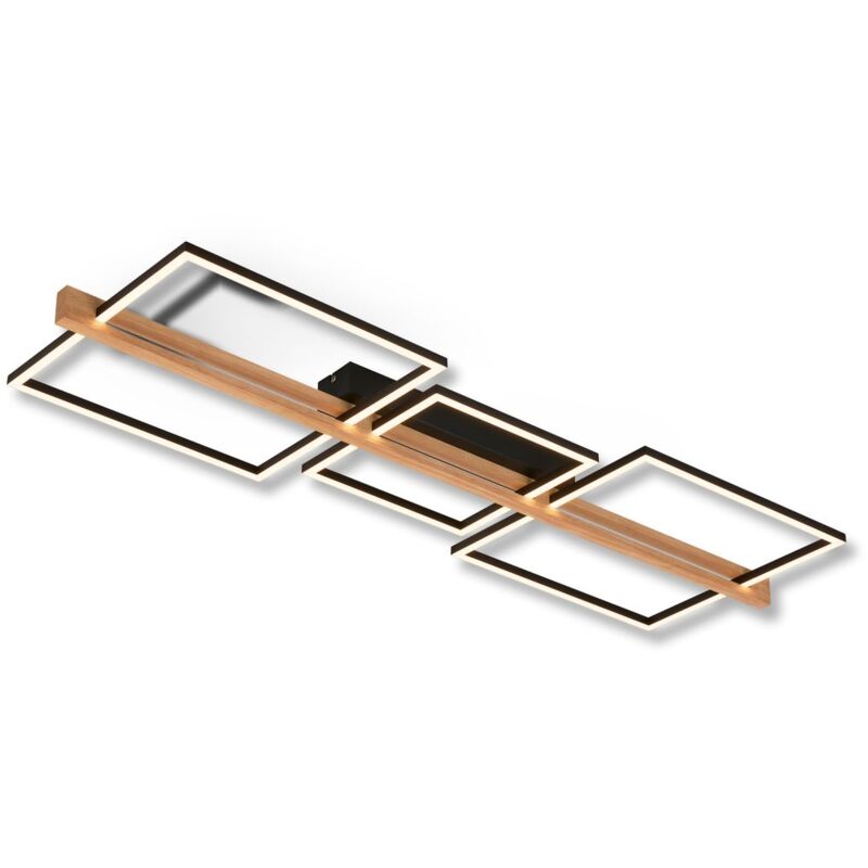 foto del prodotto moldura lampada da soffitto a led, dimmerabile, funzione memoria, legno nero briloner