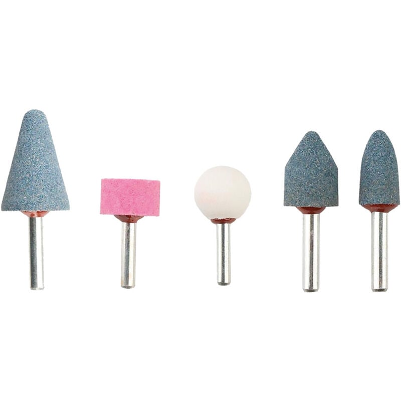 foto del prodotto mole abrasive al corindone set 5 pezzi gambo mm 6.