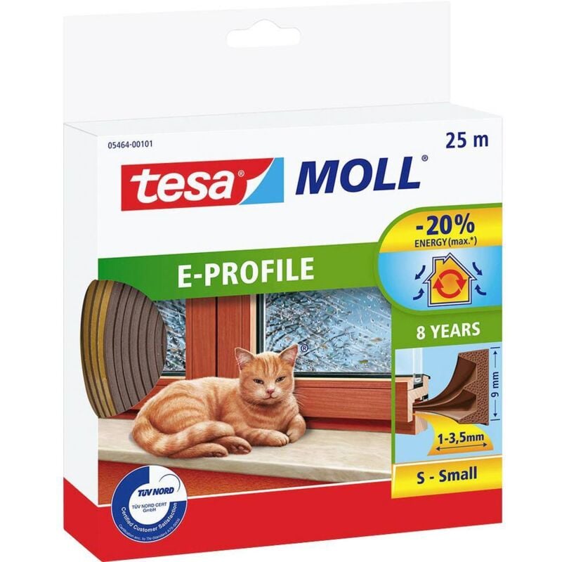foto del prodotto moll e profile seal gomma sigillante per l isolamento degli spazi tra porte e finestre marrone 25 m x 9 mm x 4 mm tesa