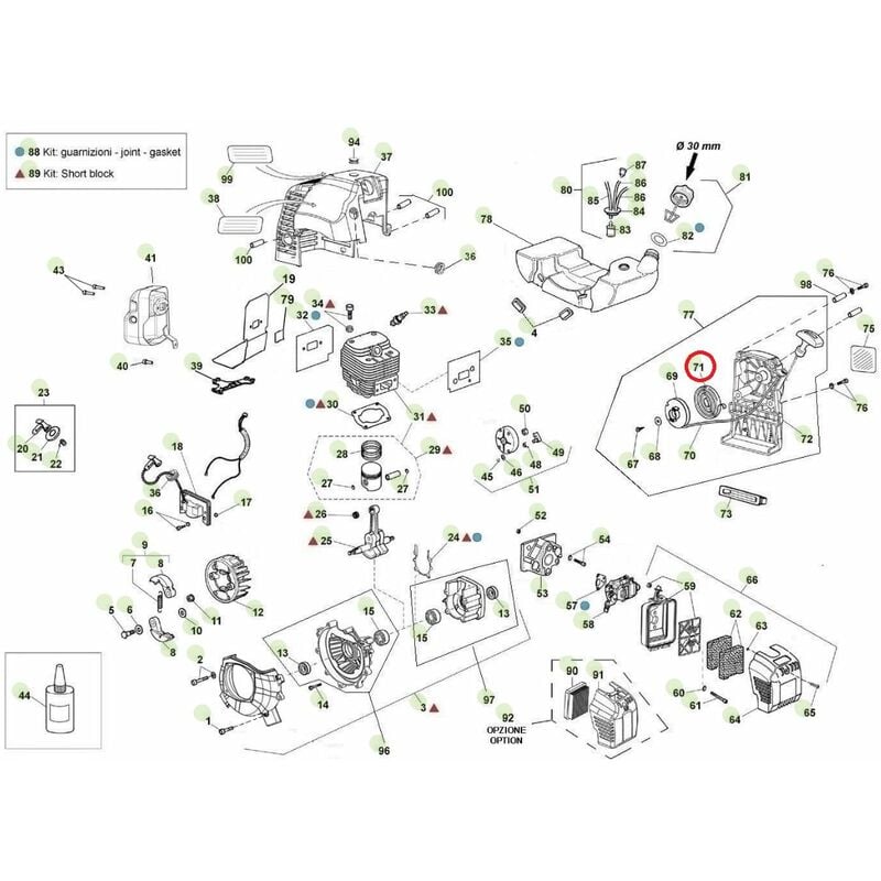 foto del prodotto molla avviamento originale active decespugliatore 4.5 5.5 trivella t143 020075
