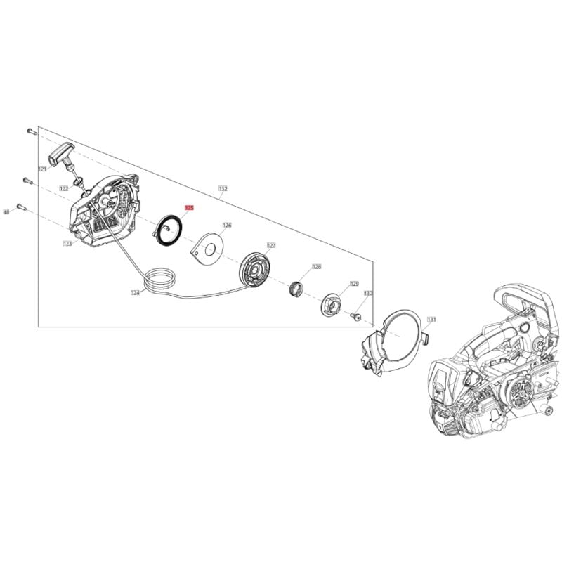 foto del prodotto molla avviamento originale bluebird motosega csp 270t - csp 270tc csp270t-125