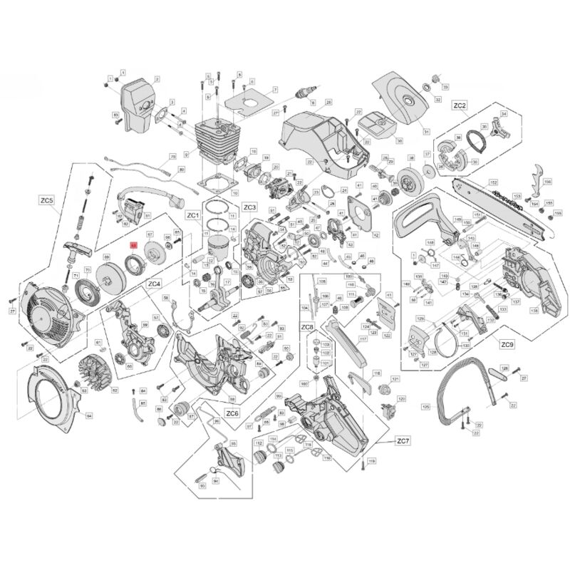 foto del prodotto molla avviamento originale bluebird per motosega cs 390 cs590-105