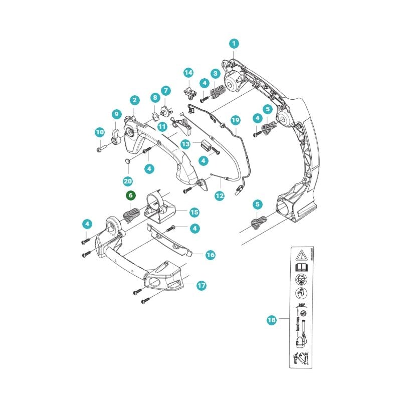 foto del prodotto molla originale husqvarna soffiatore hbz260lv 525bx 587110302