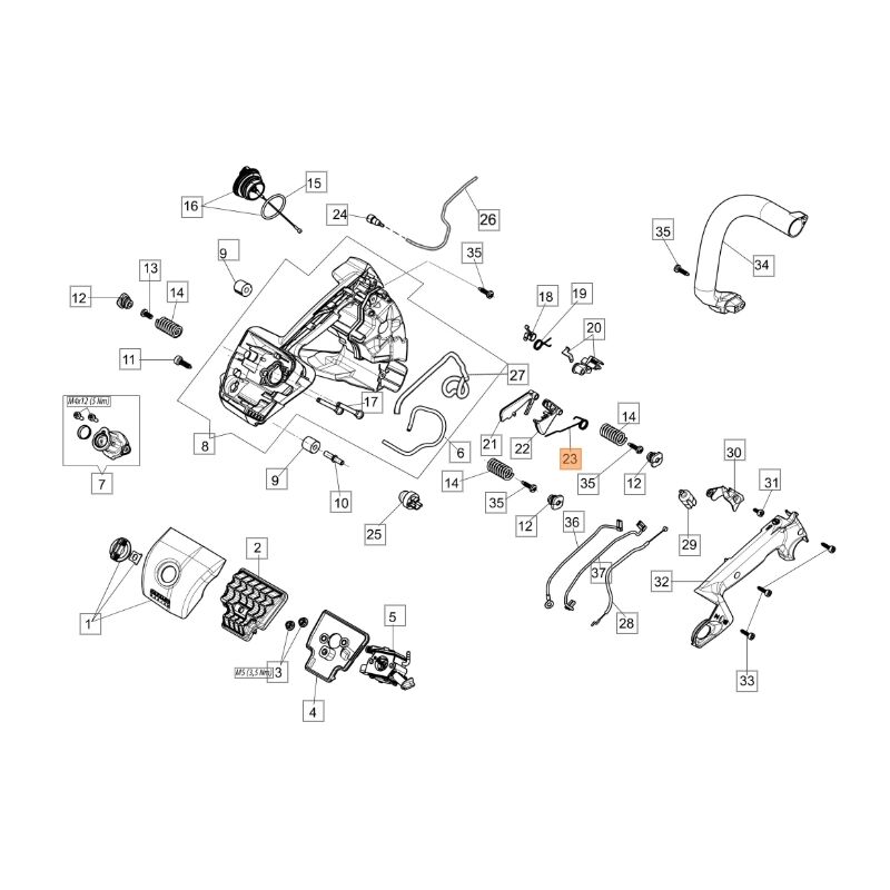foto del prodotto molla originale oleomac per motosega gst 250 gst 360 50270047r