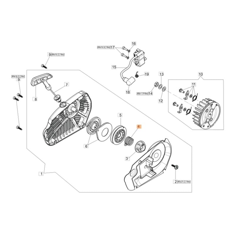 foto del prodotto molla originale oleomac per motosega gst 250 gst 360 50290133ar