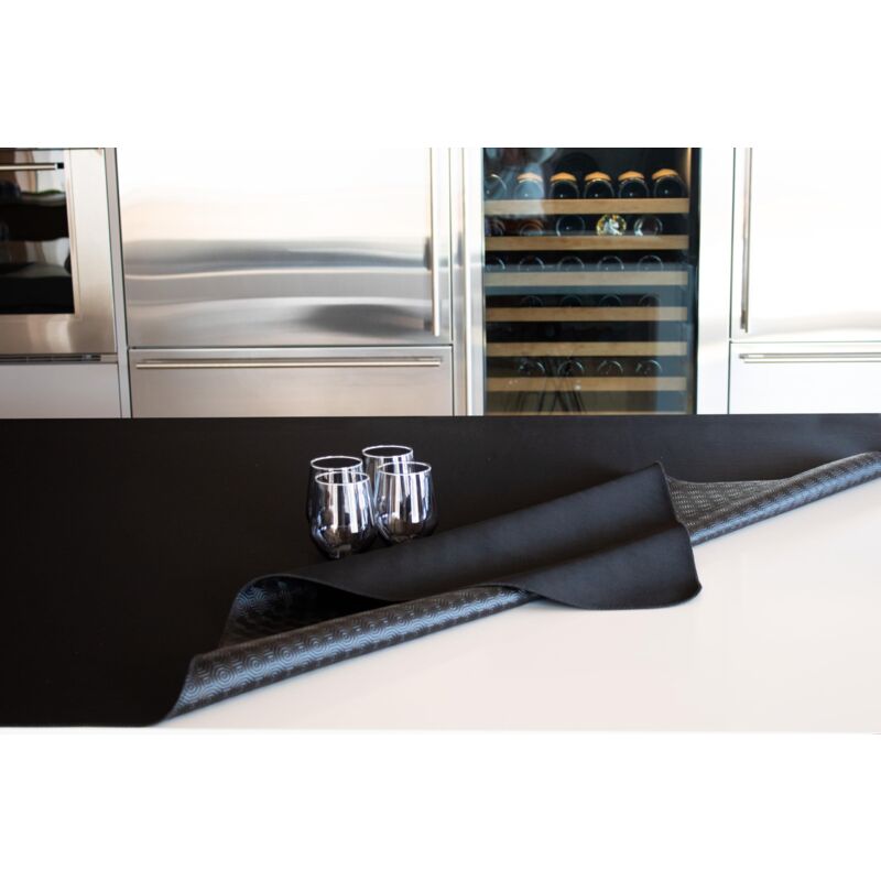 foto del prodotto mollettone proteggitavolo made in italy antiscivolo, antiurto, double face nero nero, 140x140, arreda e protegge il tuo tavolo da urti, graffi e