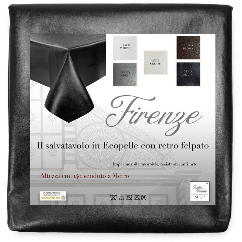 foto del prodotto mollettone salvatavolo firenze in finta pelle simil pelle eco pelle altezza cm. 140 skai a metro nero