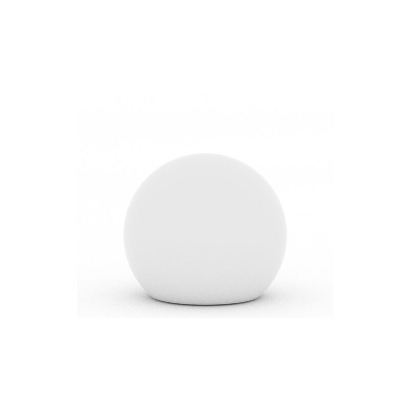 foto del prodotto monacis lampada a palla da giardino 70 cm in resina bianca per