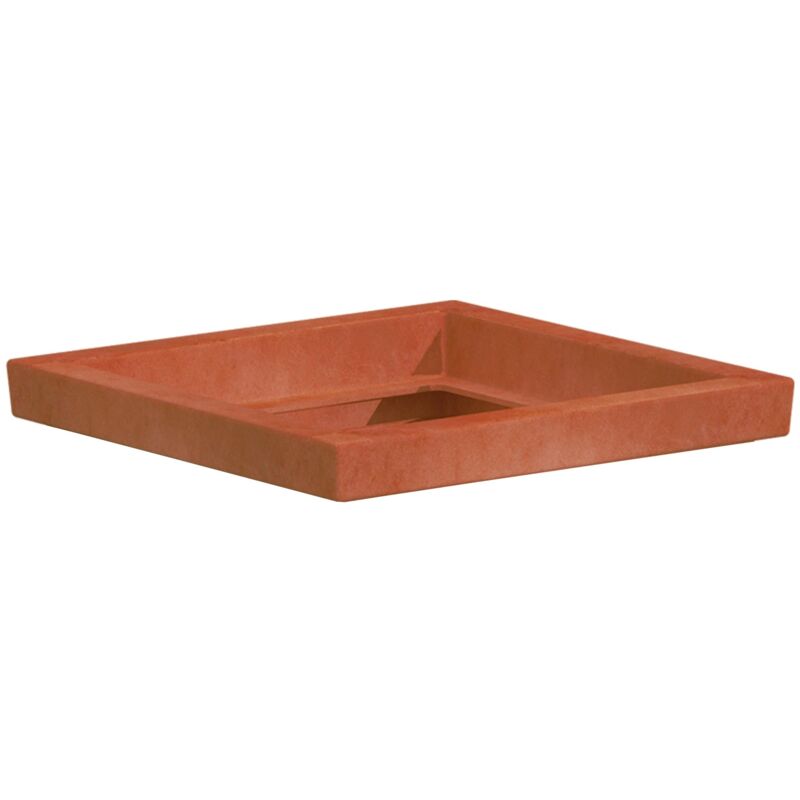 foto del prodotto monacis sottovaso per vaso quadrato in resina per piante e fiori made in italy da esterno 40 x 40 cm terracotta