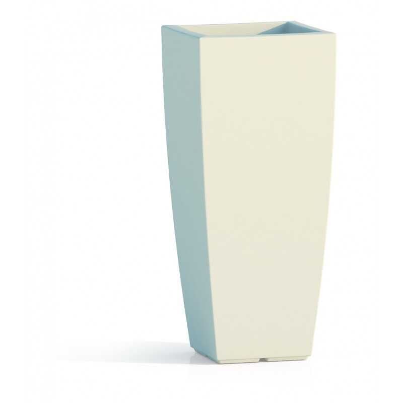 foto del prodotto monacis vaso alto in resina stilo square top h 90 cm. vari colori colore bianco
