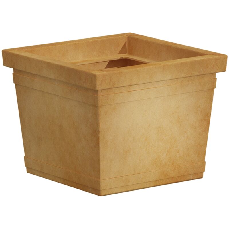 foto del prodotto monacis vaso quadro liscio quadrato in resina per piante e fiori made in italy impruneta