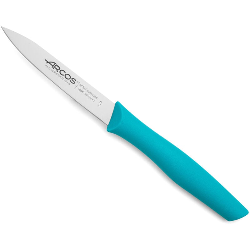 foto del prodotto mondador knife arcos nova 188632 in acciaio inox nitrum e mango polipropilene, lama turchese da 10 cm in scatola da esposizione