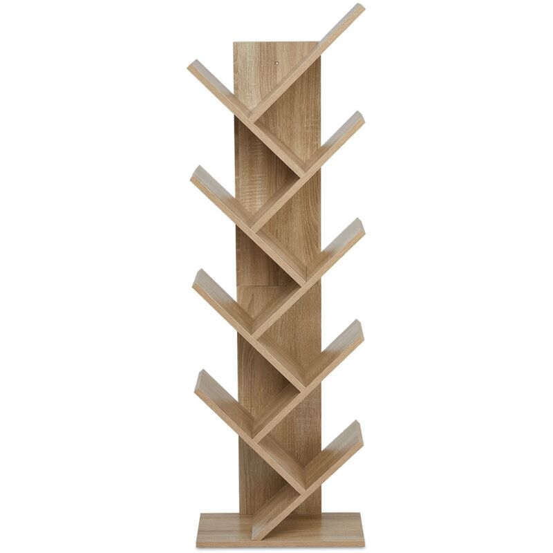 foto del prodotto mondeer libreria, scaffale in legno ad albero moderna 8 piani autoportante per soggiorno libreria 40 x 20 x 127 cm marrone