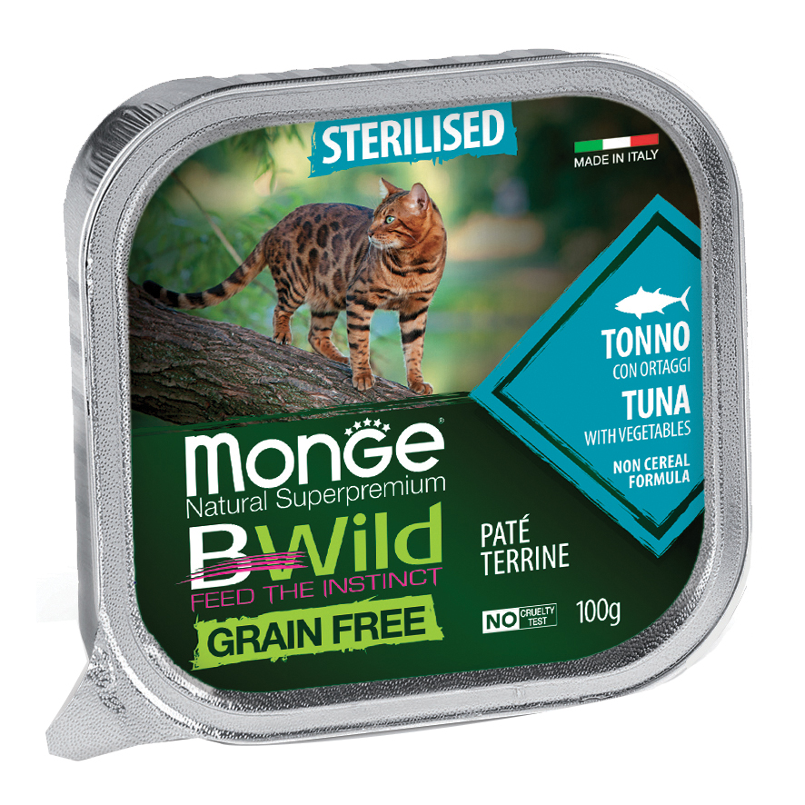 foto del prodotto monge bwild cat sterilised tonno ortaggi 100 g
