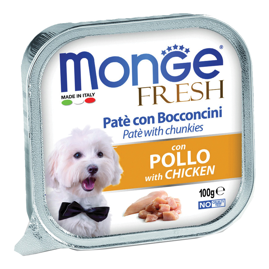 foto del prodotto monge cane fresh vaschetta adulto pollo 100 gr