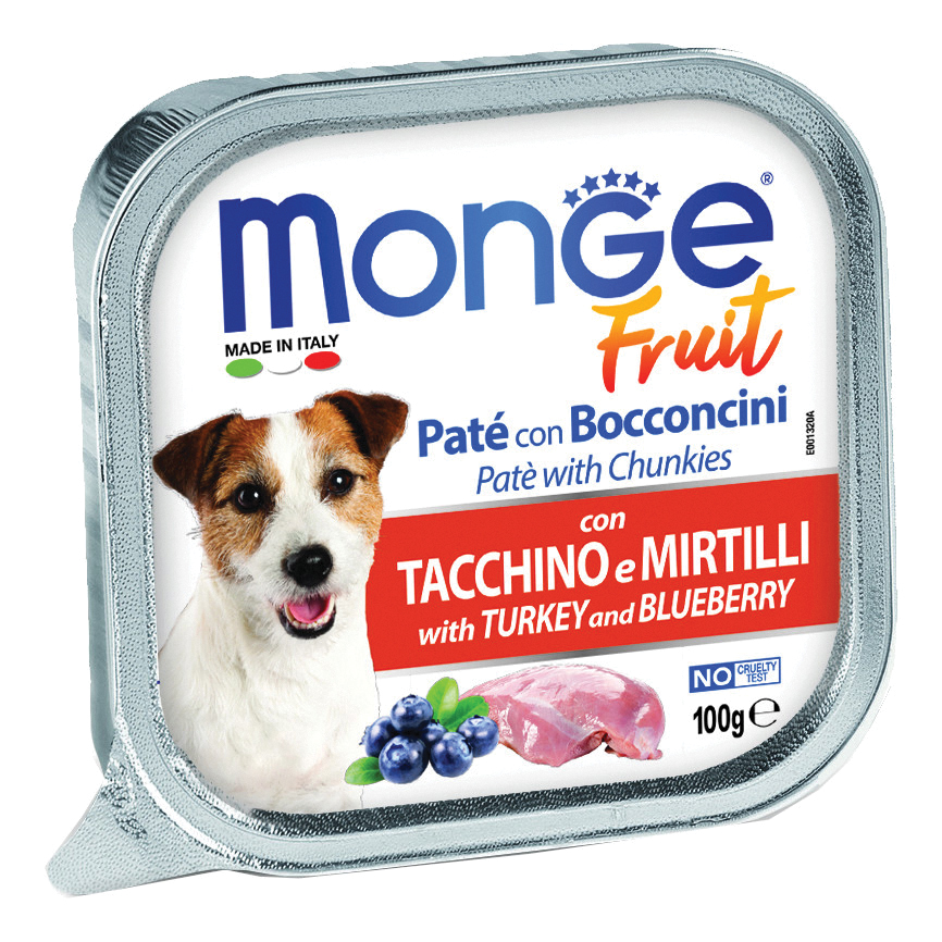 foto del prodotto monge cane fruit vaschetta adulto tacchino amp mirtilli 100 gr