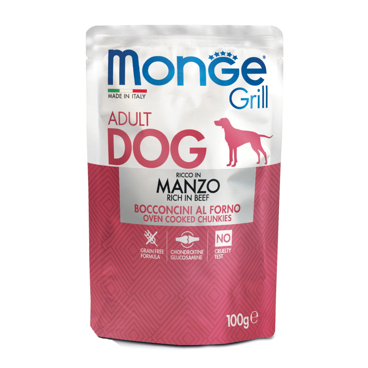 foto del prodotto monge cane grill busta adulto manzo 100 gr