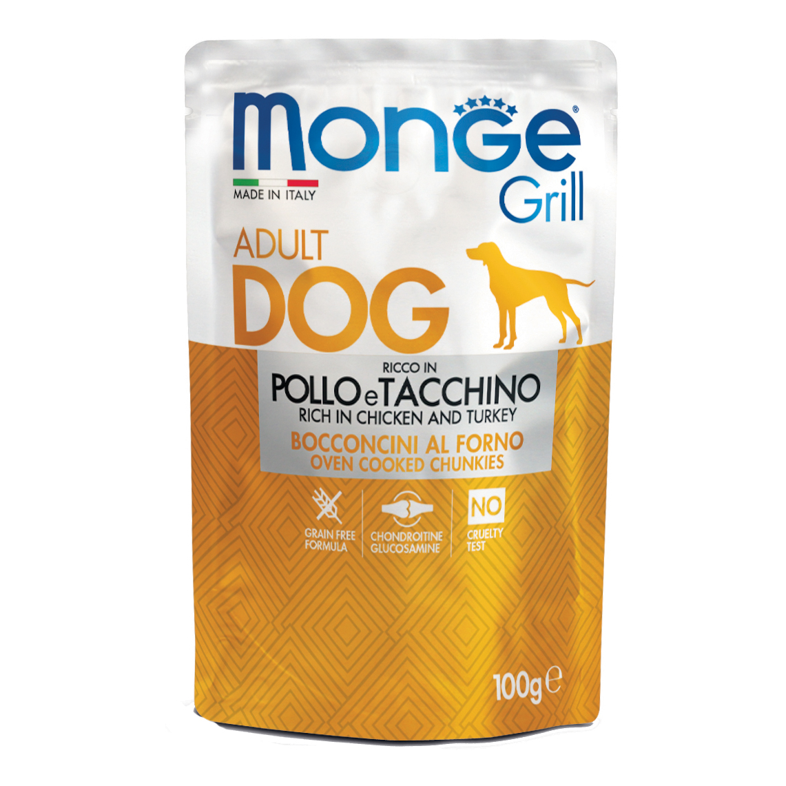 foto del prodotto monge cane grill busta adulto pollo amp tacchino 100 gr