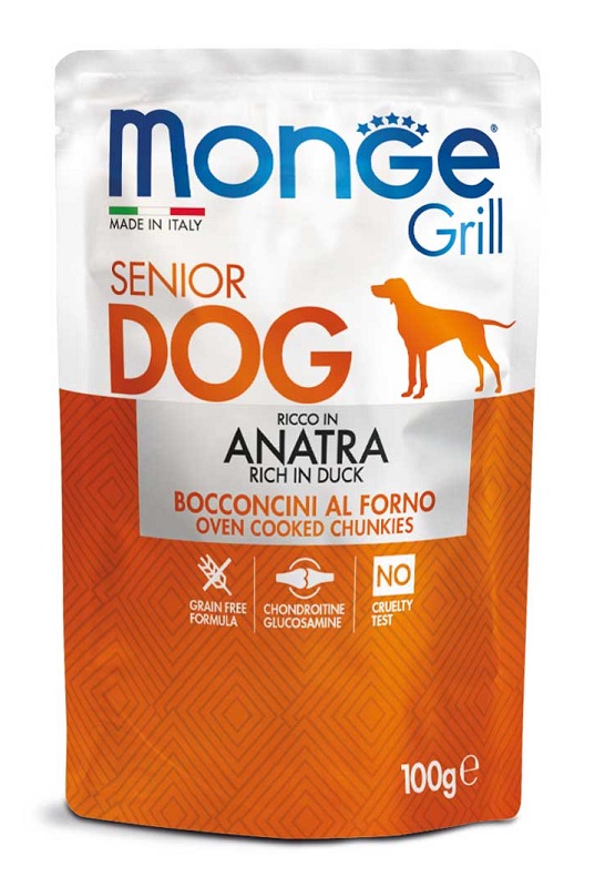 foto del prodotto monge cane grill busta senior anatra 100 gr