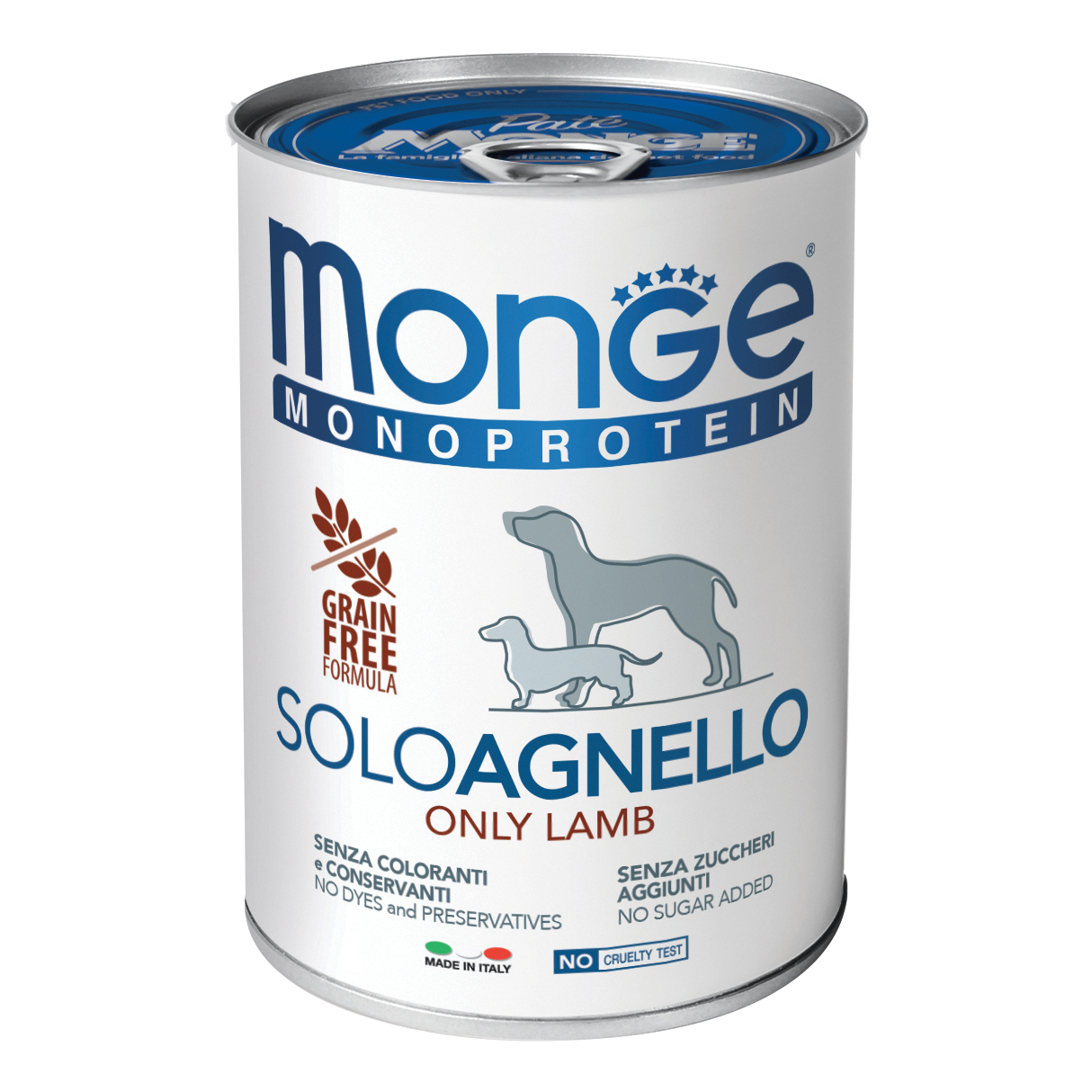 foto del prodotto monge cane monoprotein lattina adulto solo agnello 400 gr