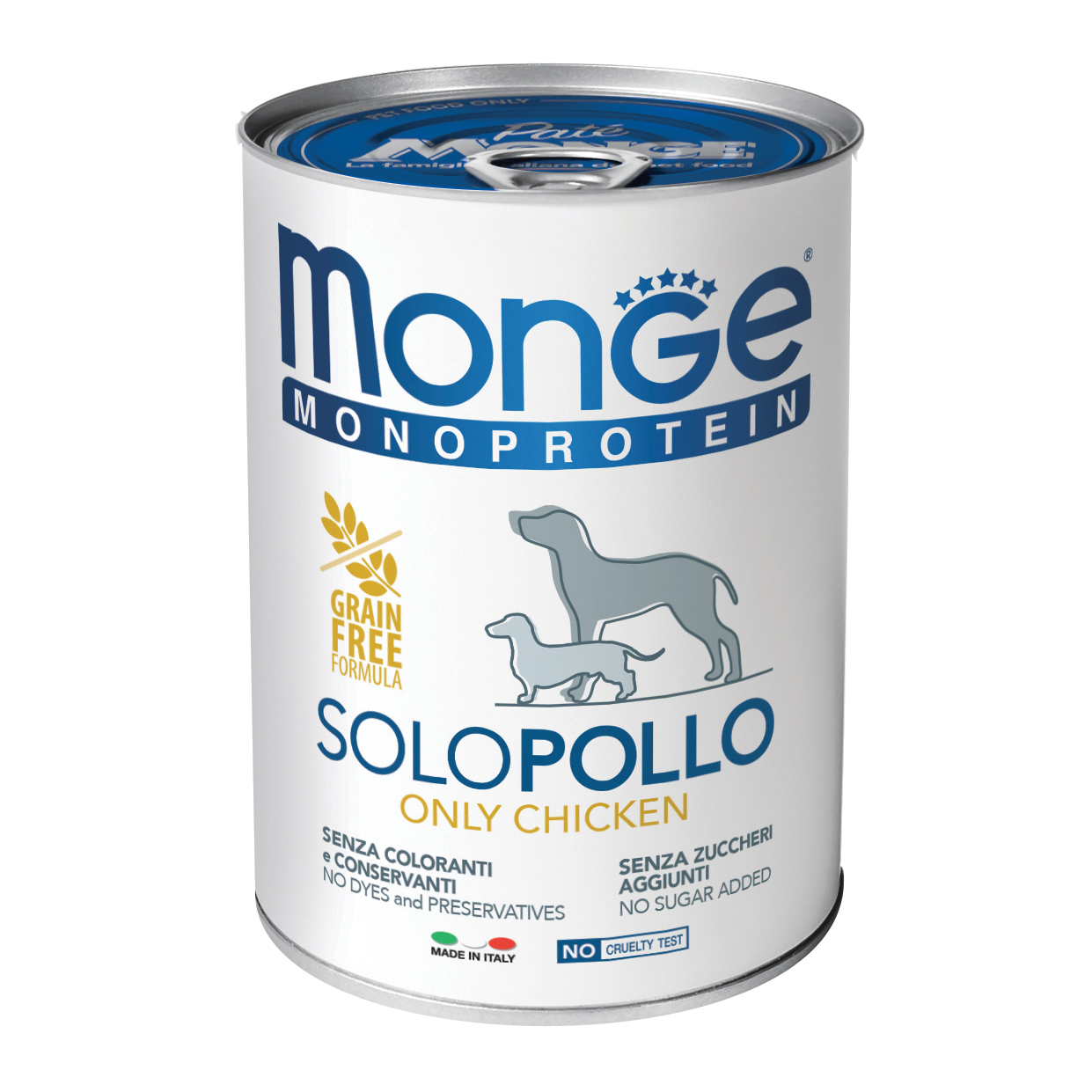 foto del prodotto monge cane monoprotein lattina adulto solo pollo 400 gr