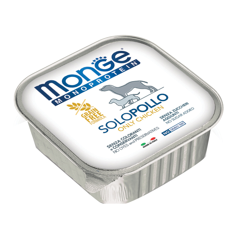 foto del prodotto monge cane monoprotein vaschetta adulto solo pollo 150 gr