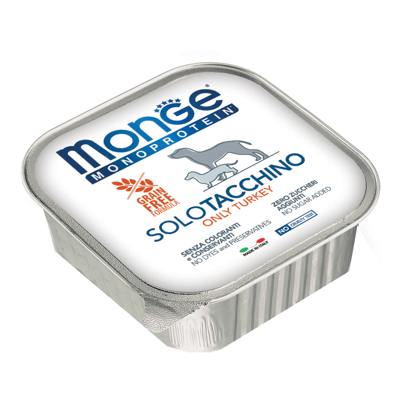 foto del prodotto monge cane monoprotein vaschetta adulto solo tacchino 150 gr
