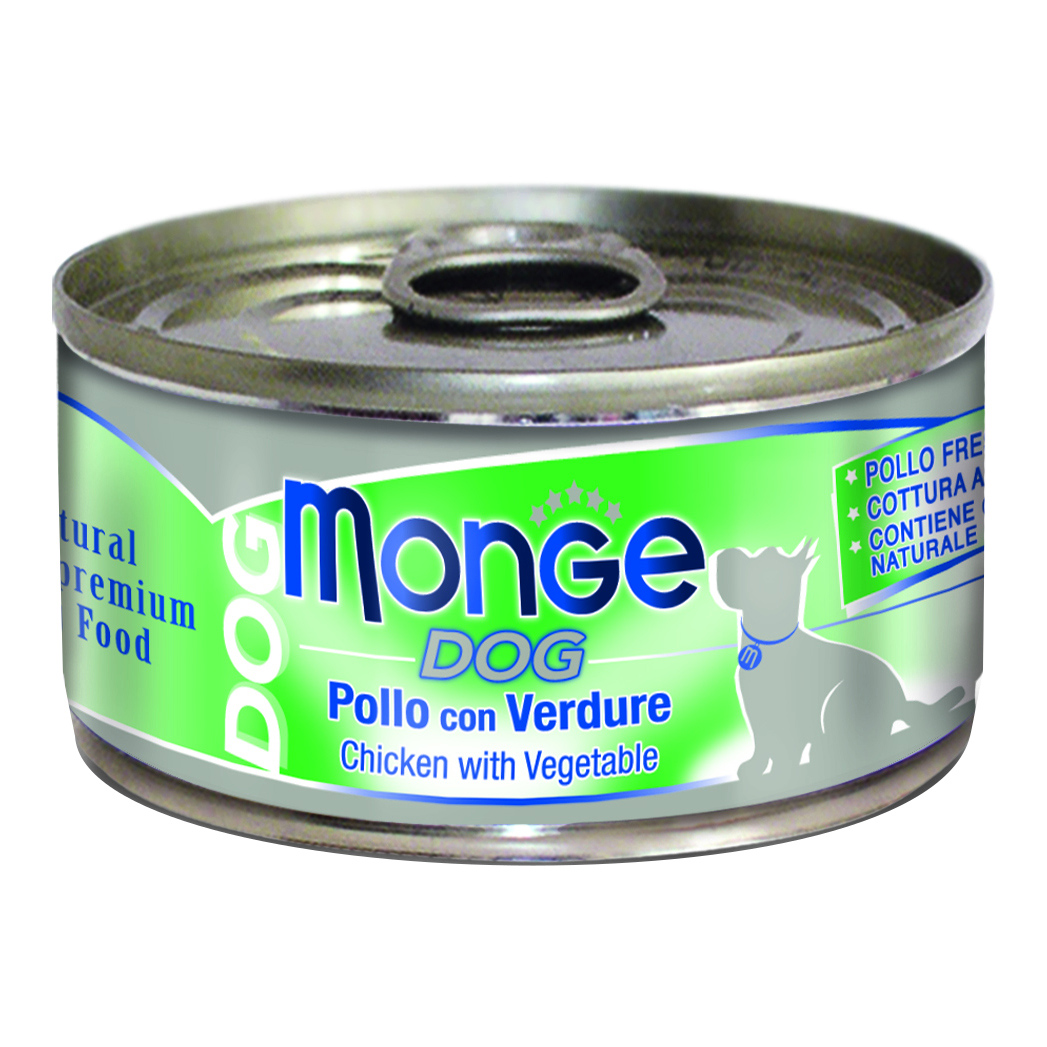 foto del prodotto monge cane natural lattina adulto pollo amp verdure 95 gr