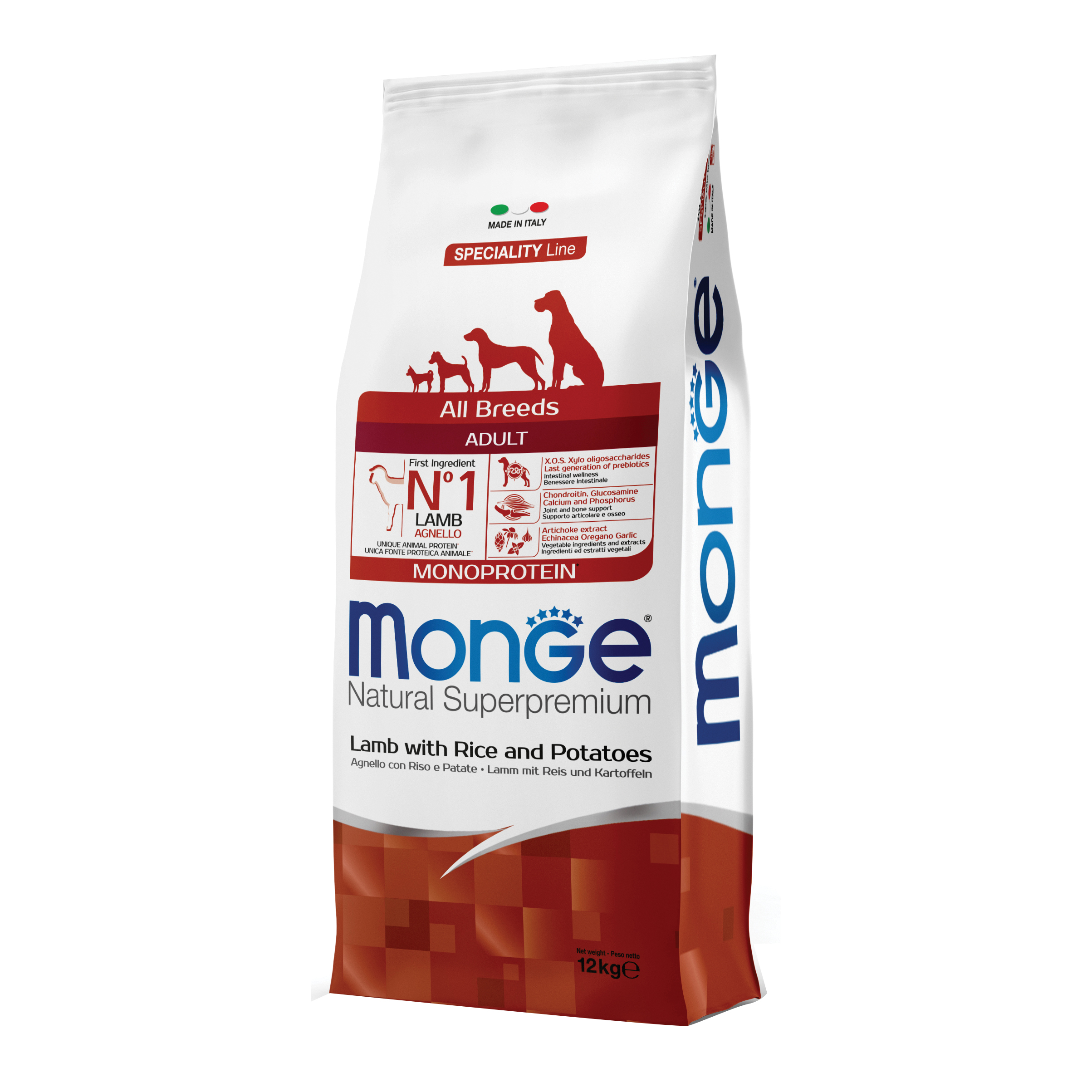 foto del prodotto monge cane natural superpremium adulto all breeds agnello, riso &amp; patate 12 kg